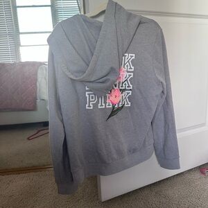 PINK Victoria's Secret Gray Graphic Hoodie